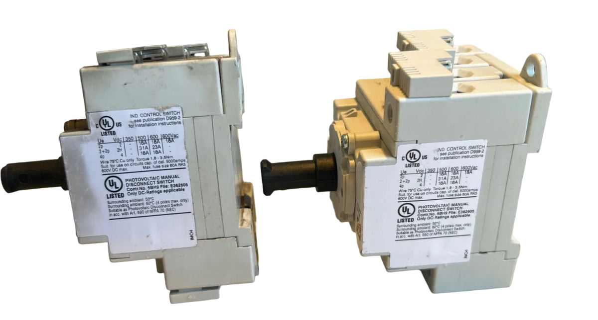 2 IMO SI18-BMDC64R-2H-X/95K Solar DC Disconnect Switches, Used
