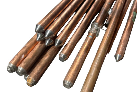 1/2" x 8 ft Copper-Clad Steel Grounding Rod — Open Box, Per Rod