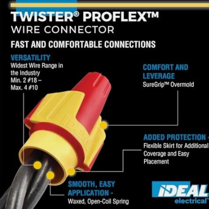 80+ New Open Box Twister ProFLEX Electrical Wire Connectors Red Yellow 1000V