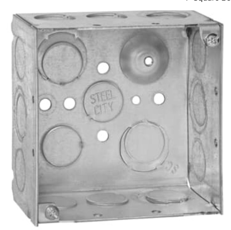Lot of 2 New Steel City 4" Square Box, Welded, 2-1/8" Deep, Steel Boxes