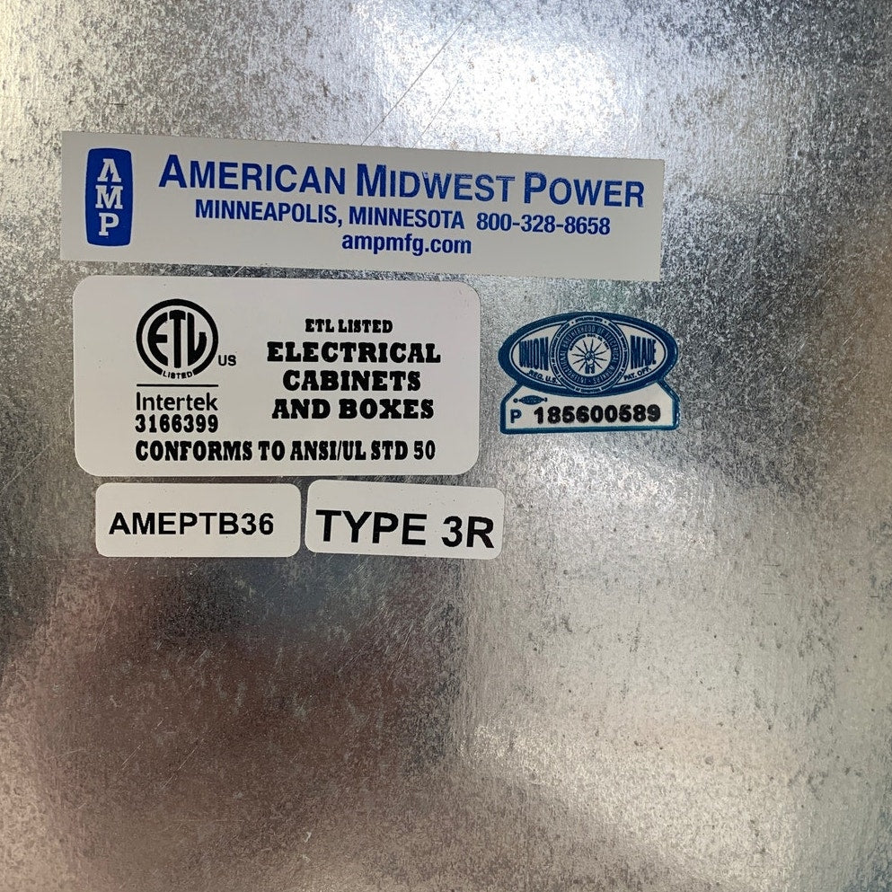 New American Midwest Power AMP 36“ x 12“ x 7.25“ 3R Metal Electrical Box