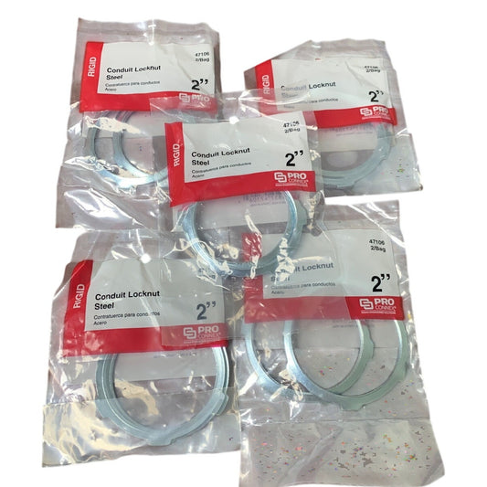 10 New In Package ProConnex 2" Rigid or IMC Conduit Steel Locknuts 47106