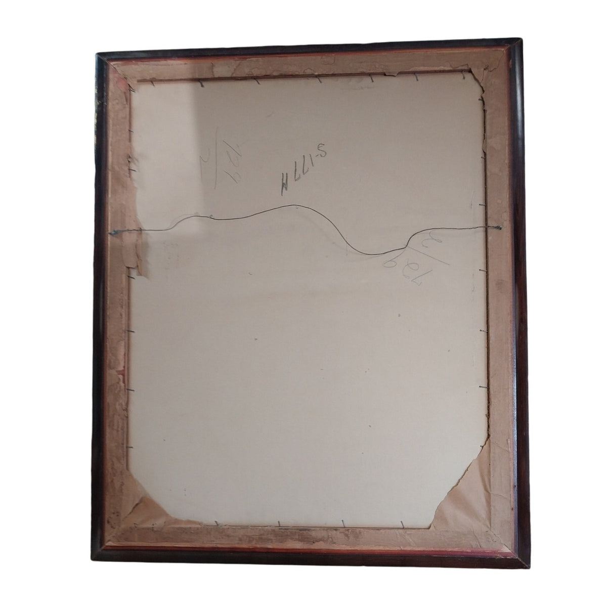 Vintage Wood-Framed "Mother and Baby" Art Print (36" × 30")
