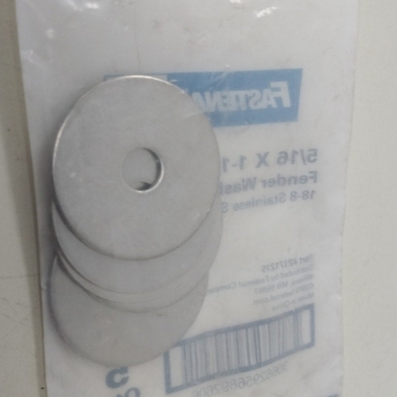 Fastenal 5/16 x 1-1/2" 18-8 Stainless Steel Fender Washer — 10-Pack, New