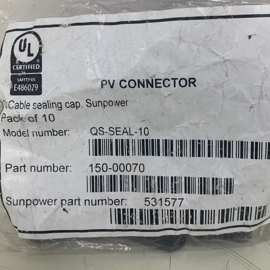 10 New Sunpower PV Connector Q Cable Sealing Cap Q-SEAL-10 Solar Panel Caps