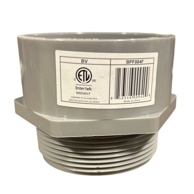New Open Box Intertek 2" Gray PVC Male Adapter 502167 Model Number: BPF004F