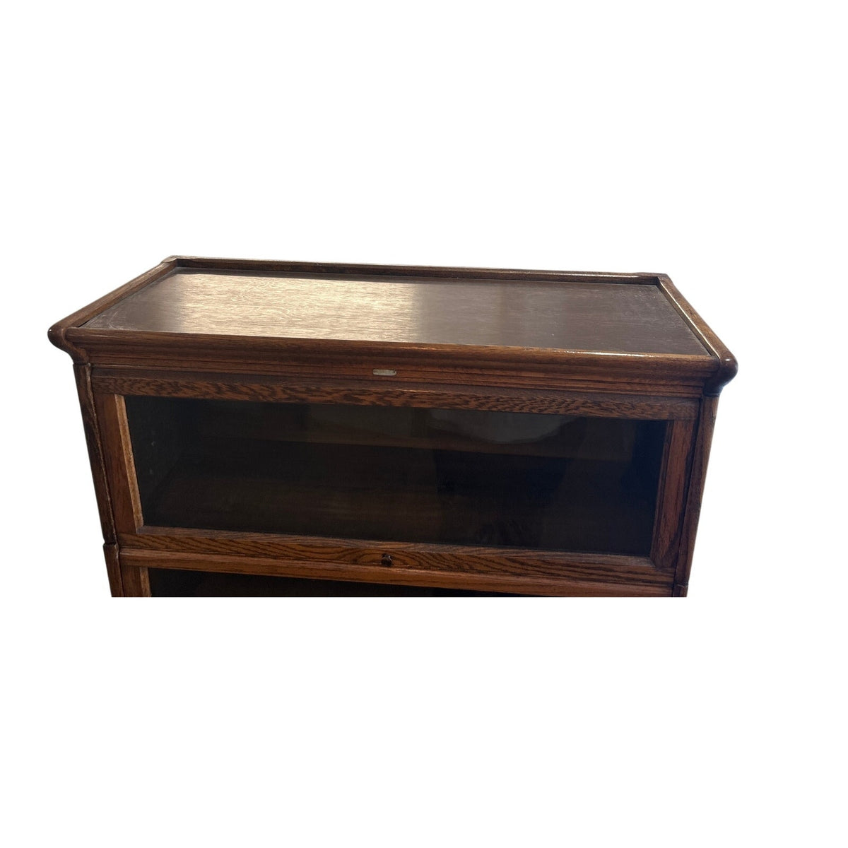 Vintage Solid Wood Barrister / Lawyer Bookcase with Glass Doors