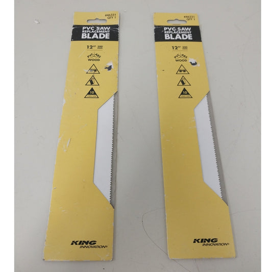 2 New King Innovation 12" 46331 PVC ABS Plastic Pipe Saw Replacement Blades