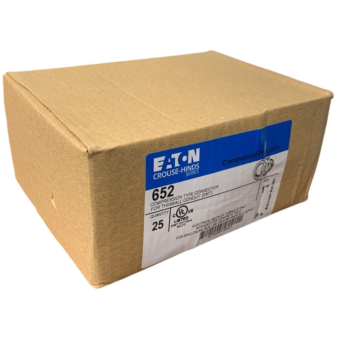 25 New In Box Eaton 652 1" EMT for EMT Thin Wall Conduit Compression Connectors