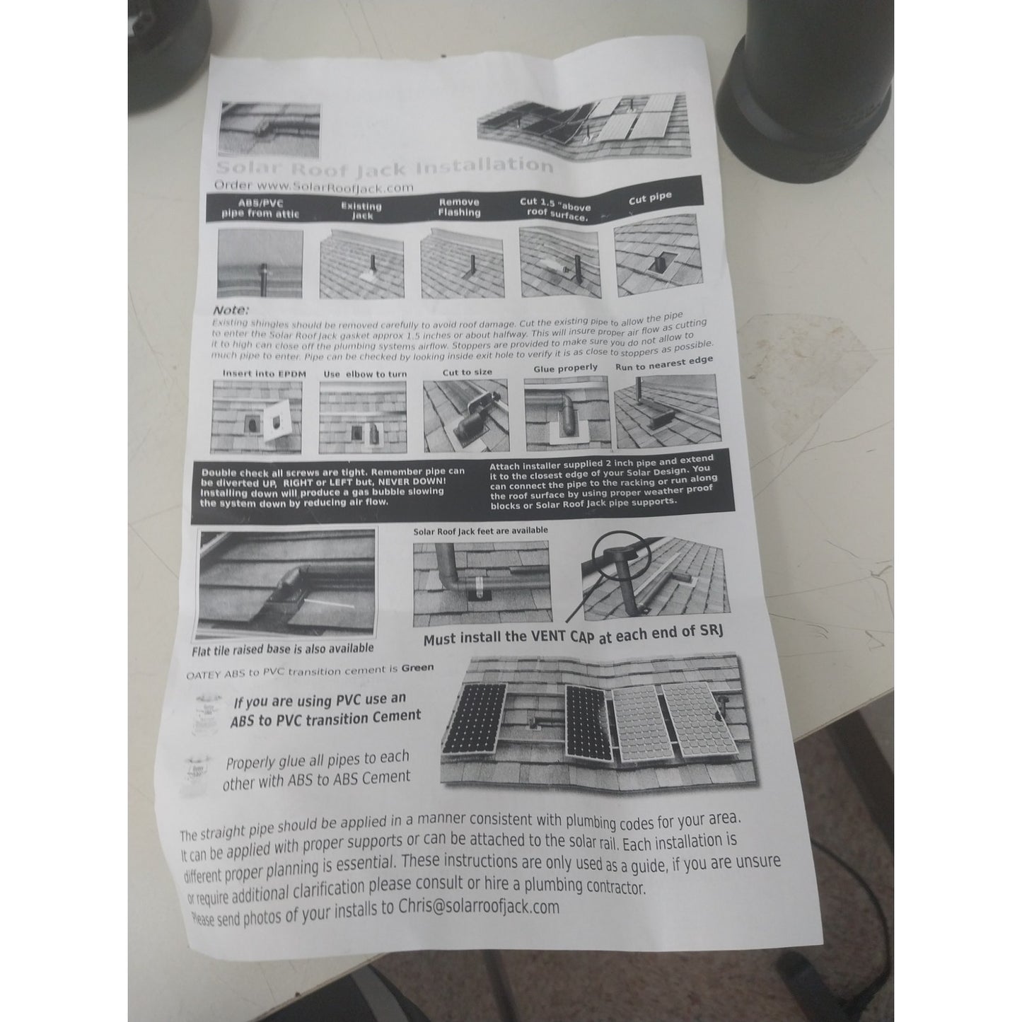 New Charlotte Pipe & Foundry Solar Roof Jack Accessory Elbow Package