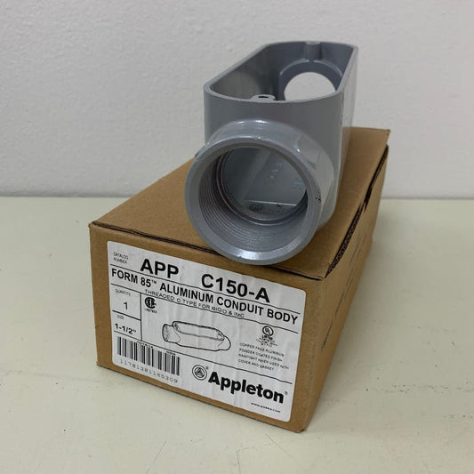 New Appleton Form 85 Aluminum Conduit Body Type C150-A 1.5" Threaded For Rigid
