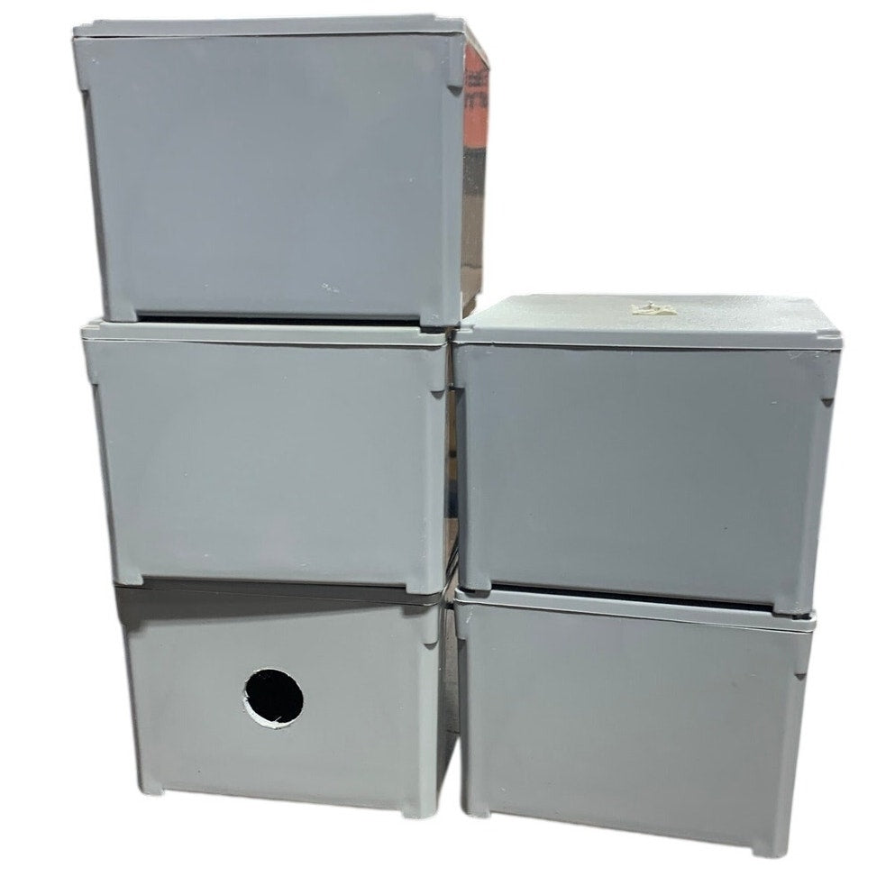 Lot of 5 – Plastic Electrical Enclosure Boxes | 6" x 6" x 4.5" | EUC