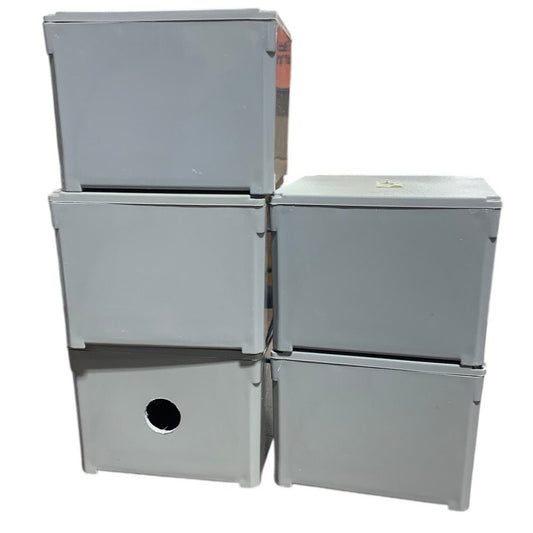 Lot of 5 – Plastic Electrical Enclosure Boxes | 6" x 6" x 4.5" | EUC
