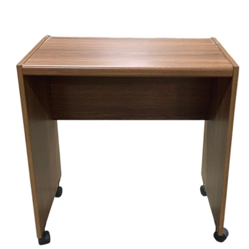 Rolling Mobile Side Table Walnut Finish 25"x16"x26.5" — Excellent Condition