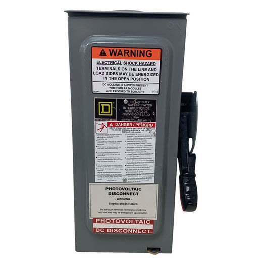 New Square D General Duty 60A 240VAC Metal Box Safety Switch Shutoff HU361RB
