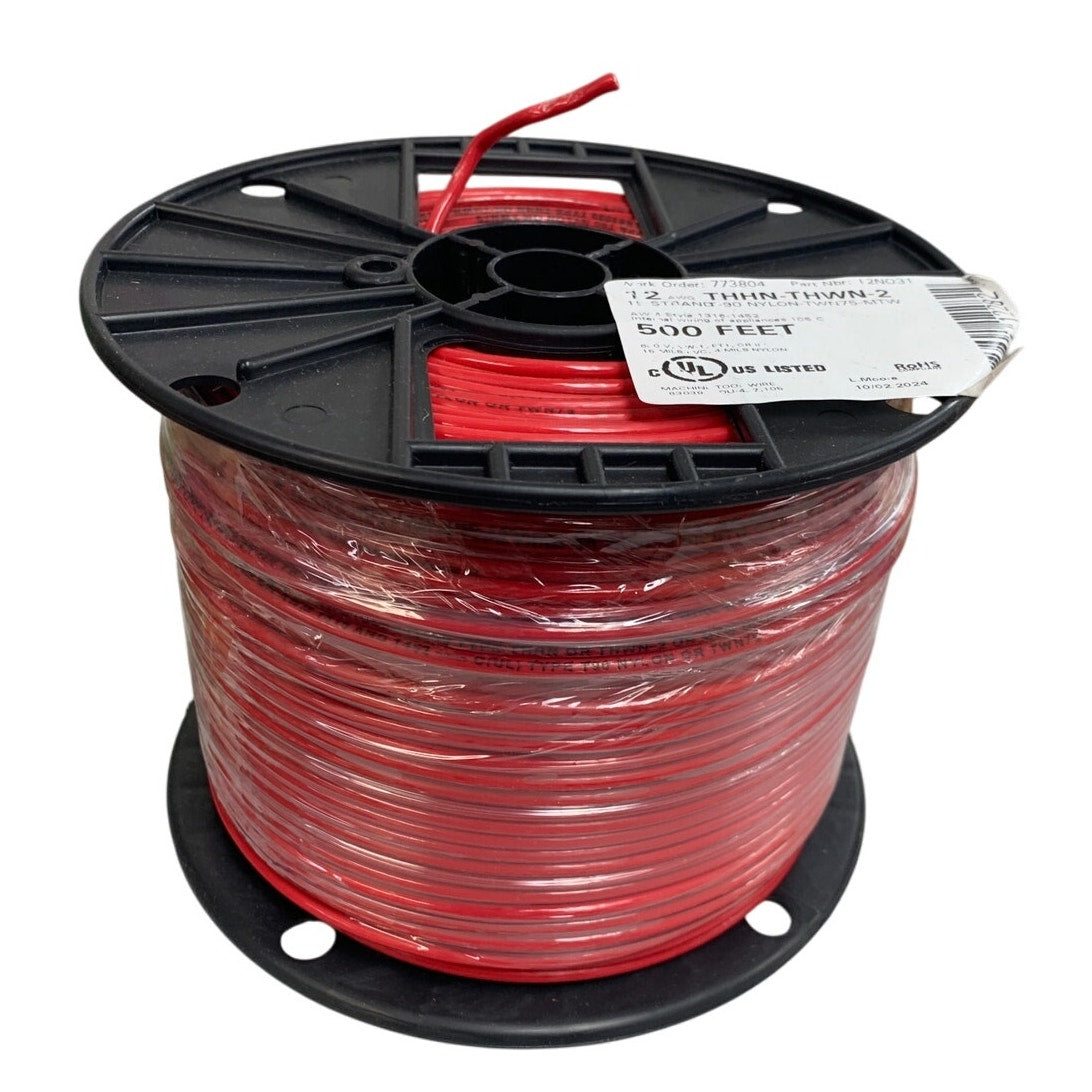 New 500’ 12 AWG THHN THWN RoHS Stranded 600V Copper Wire Spool