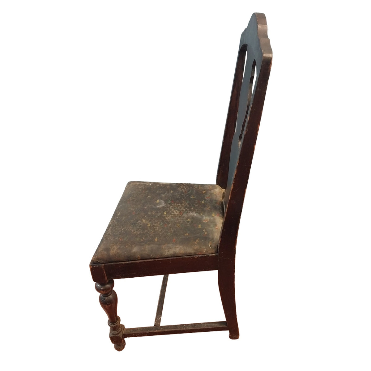 Vintage Roesch Queen Anne Style Floral Wood Dining Chair