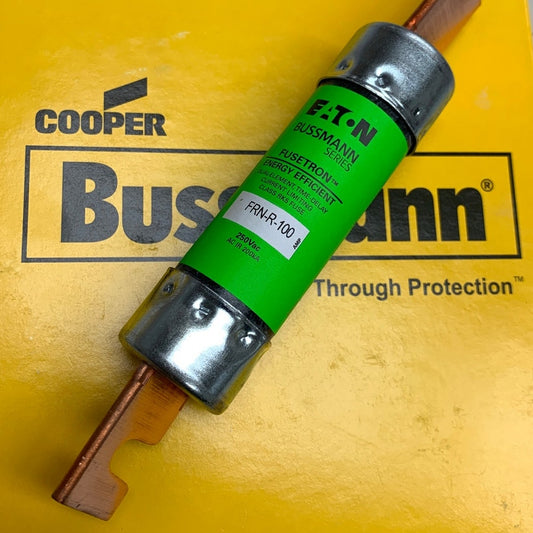 New Cooper Bussman Fusetron Energy Efficient 250Vac FRN-R-100 RK5 Fuse Open Box