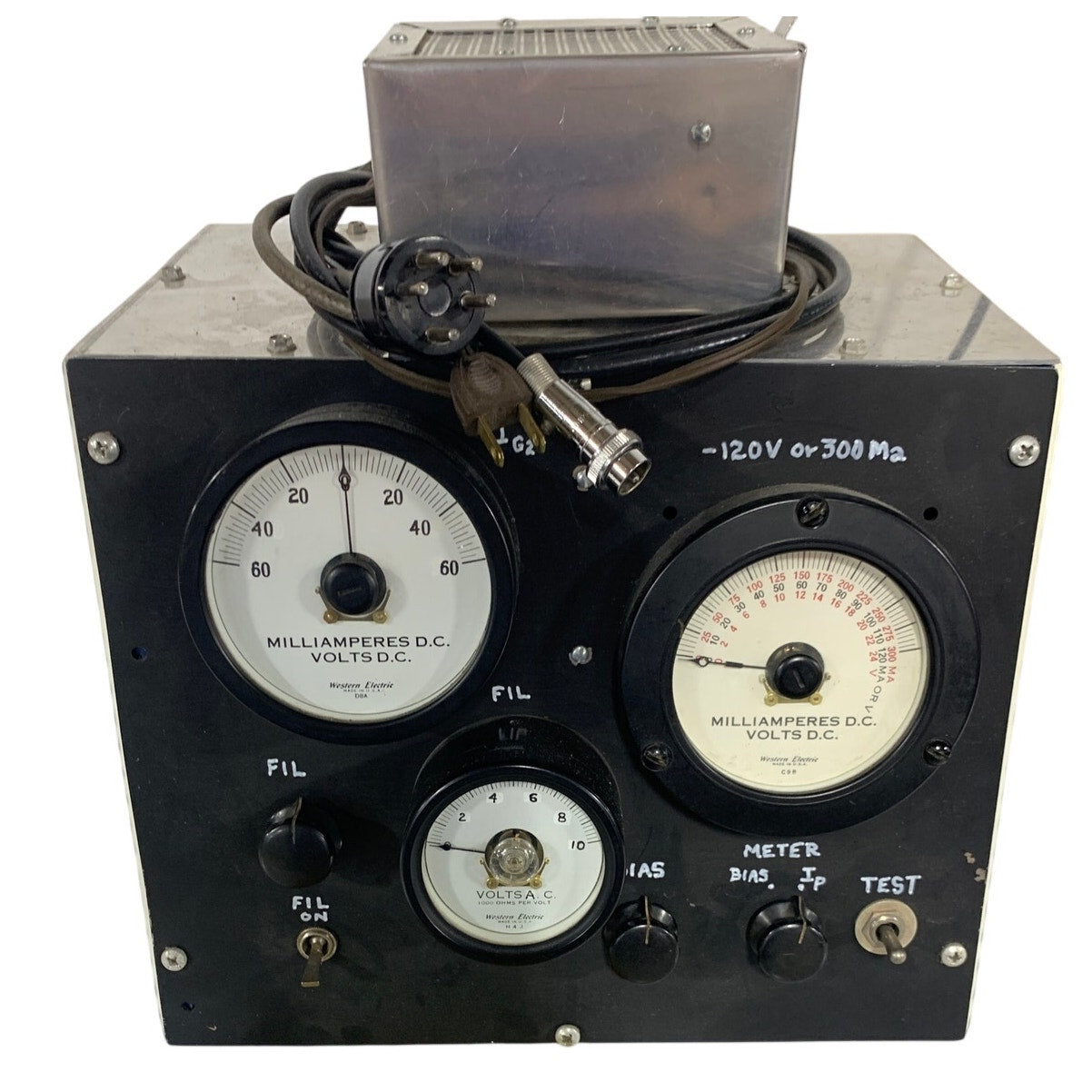 Western Electric Vintage Vacuum Tube Tester Bench Instrument 1940s-50s