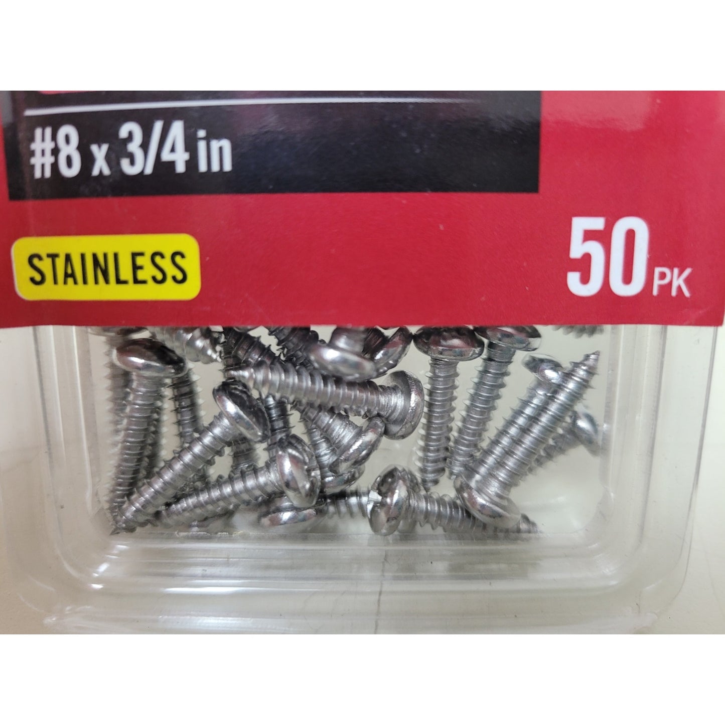 50 New Everbilt #8 Pan Head Phillips 3/4" Stainless Steel Sheet Metal Screws
