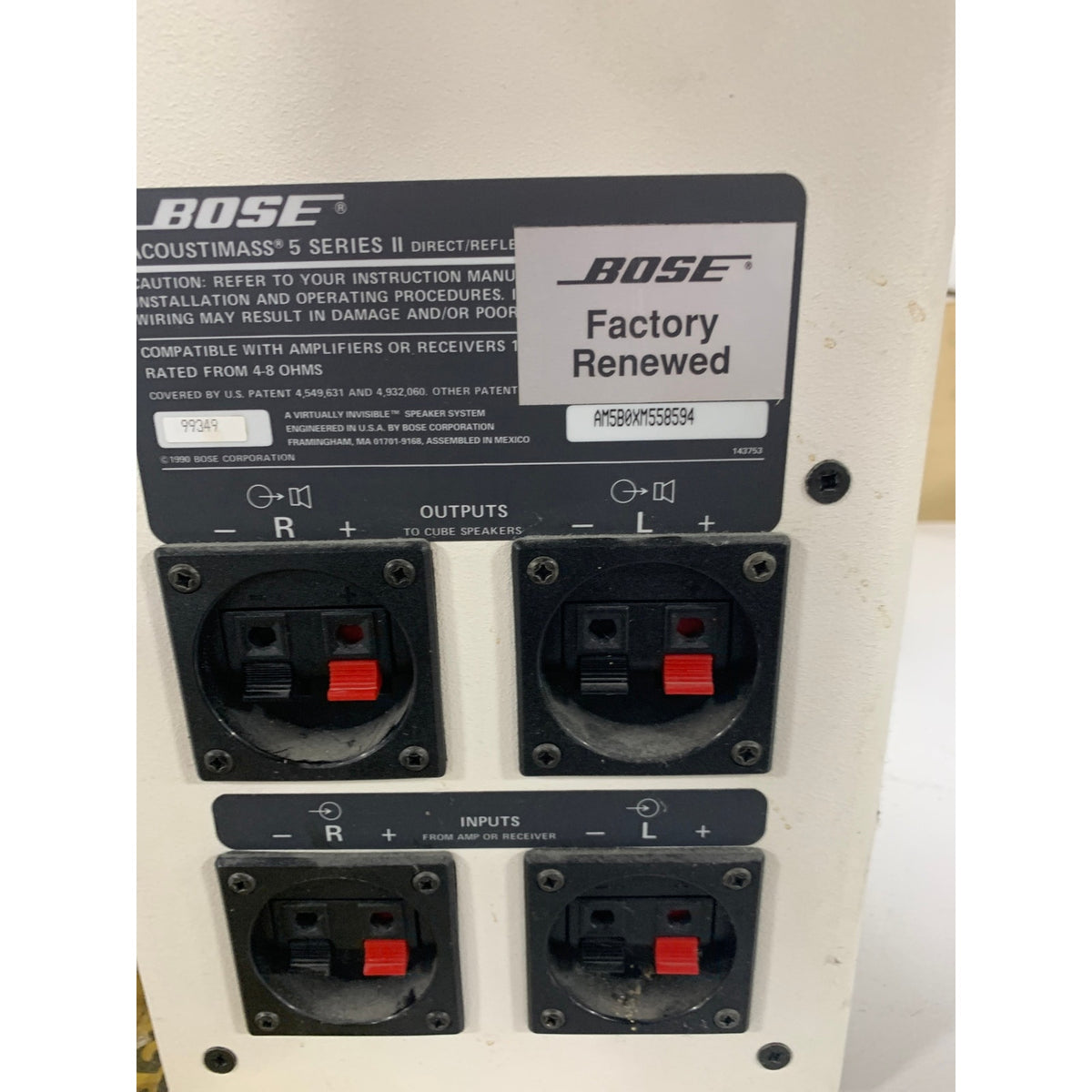 2 Bose Acoustimass Bass Modules, AM7 & AM5 Series II, White, Used