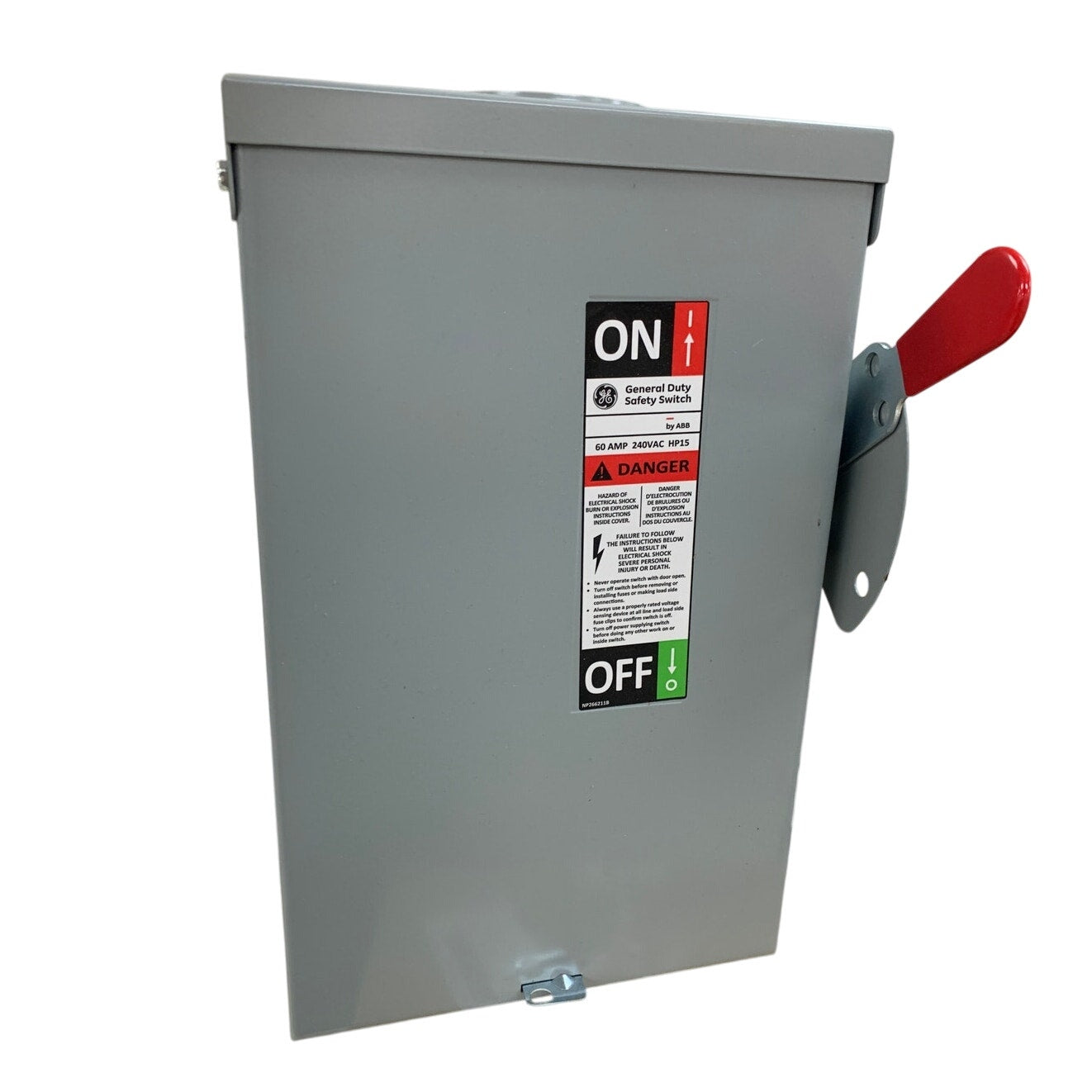 GE TGN3222R General Duty Safety Switch 60A Fusible 2 Pole 240VAC / 250VDC