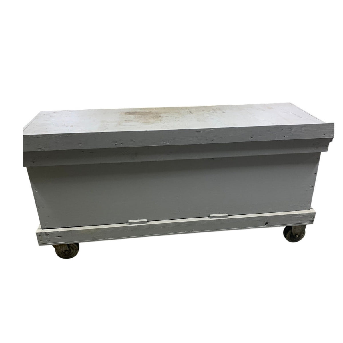 Vintage 72" Heavy-Duty Wood Rolling Work Cart — Industrial Shop Table