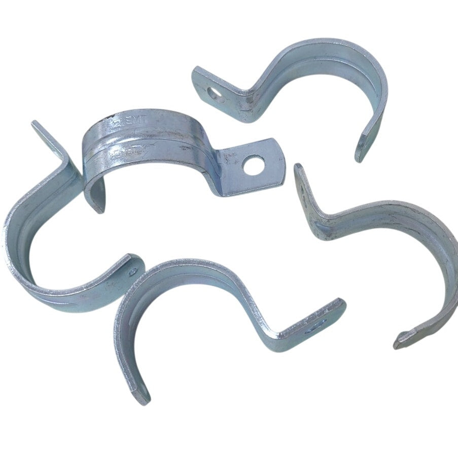 5 New Open Box 2" Aluminum Metal Pipe Strap One Hole EMT Fittings