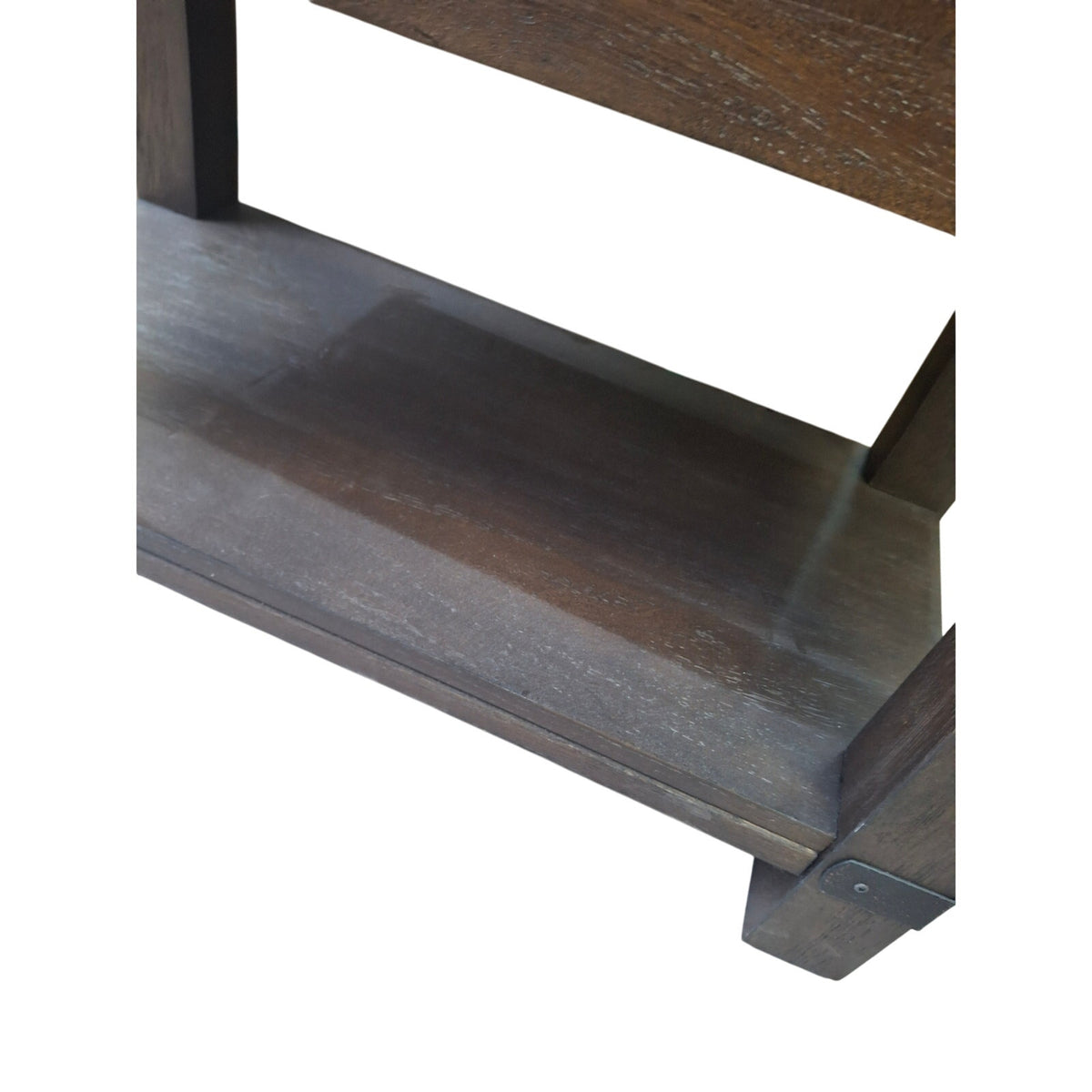 Craftsman Style Dark Solid Wood Side Table Rustic Hardware Dovetail Joint Drawer