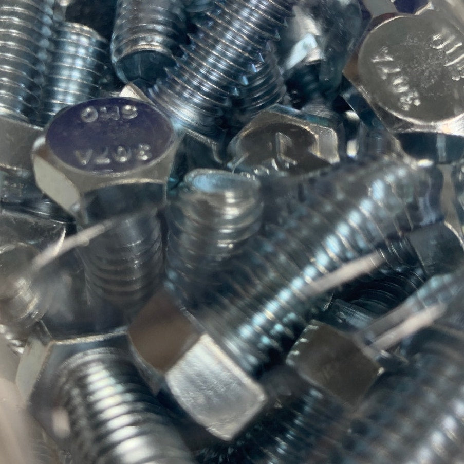 New 100 Metallics JBHC45 3/8-16 X 1 Hex Bolt Steel Zinc Sealed Plastic Jar