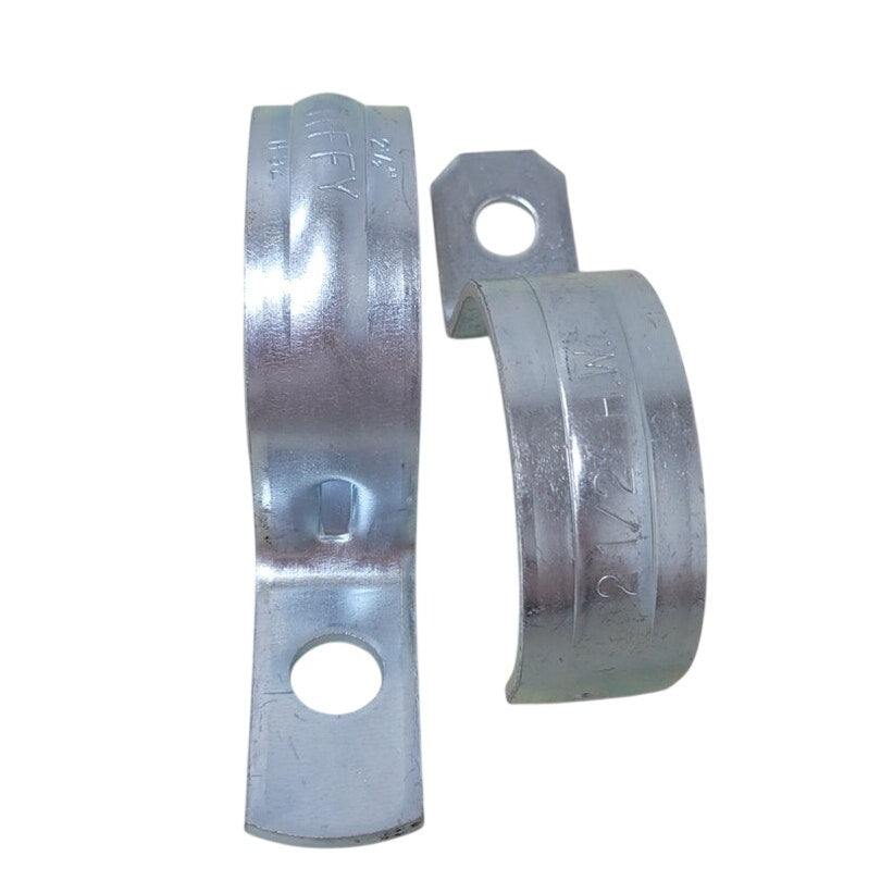 2 New Jiffy 2.5" Metal Pipe Strap H-32 One Hole EMT Fittings