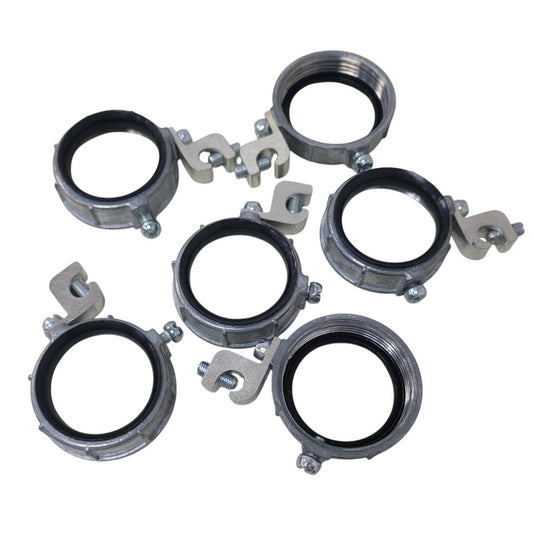 6 New Grounded Insulated 1.5" Zinc Metallic Grounding Bushings