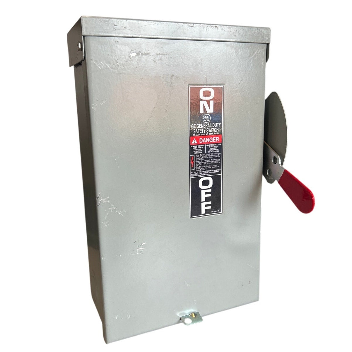 GE General Electric General Duty 60A 240VAC Metal Box Safety Switch Shutoff