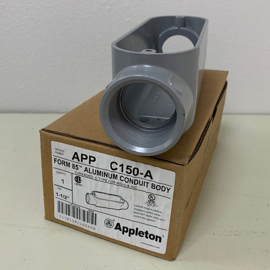 New Appleton Form 85 Aluminum Conduit Body Type C150-A 1.5" Threaded For Rigid