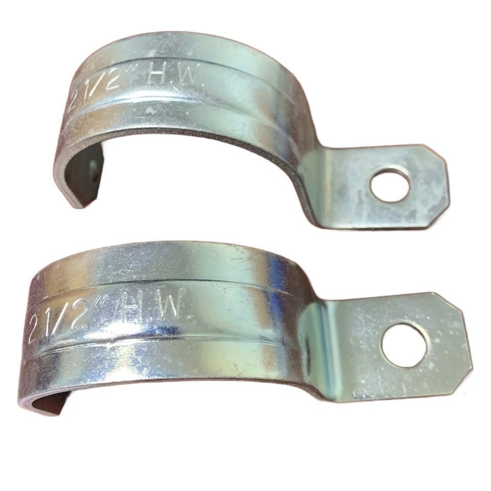 2 New 2.5" Metal Pipe Strap HW One Hole EMT Fittings Open Box