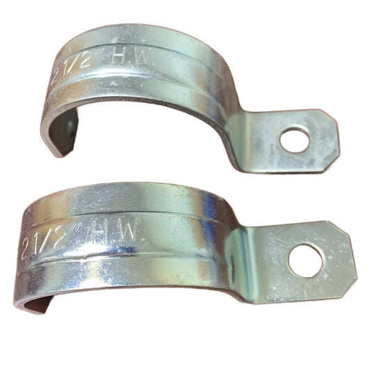 2 New 2.5" Metal Pipe Strap HW One Hole EMT Fittings Open Box