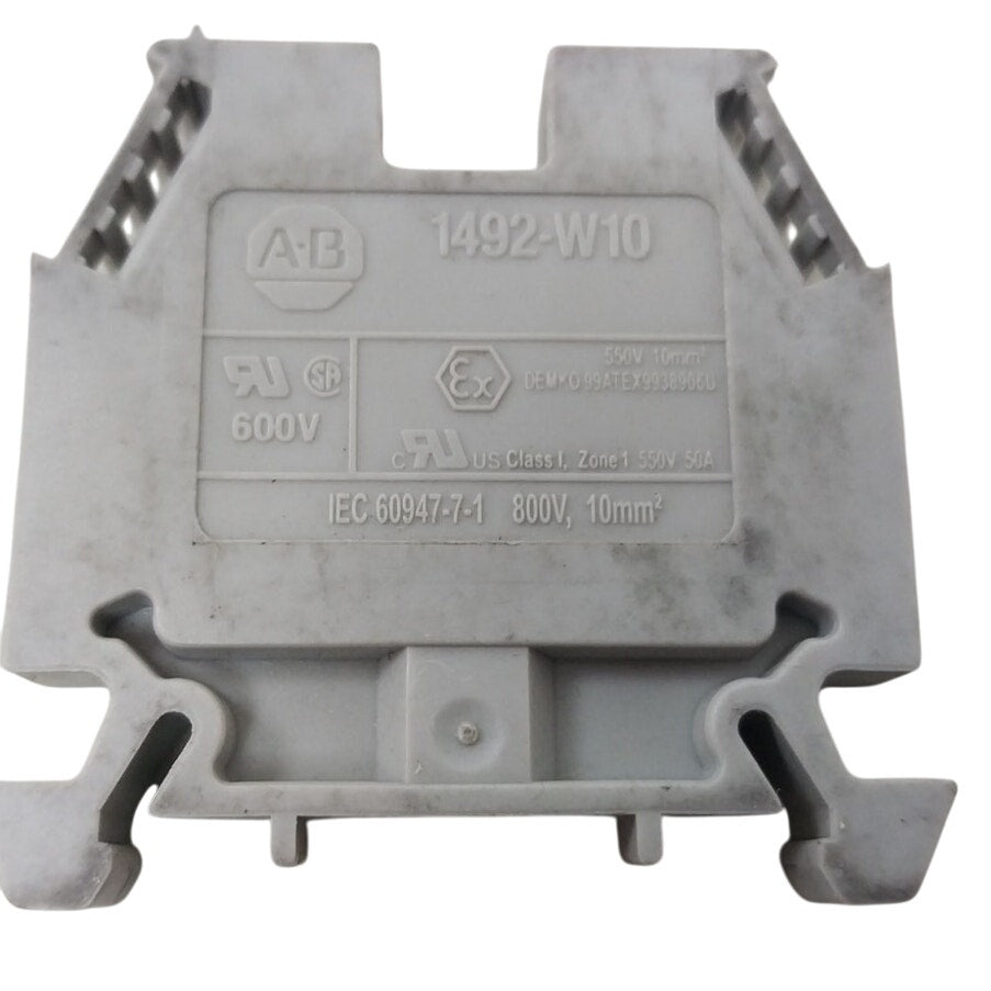 Allen-Bradley 1492-W10 10mm² 600V DIN Rail Terminal Block — 8-Pack, New