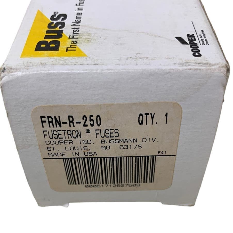 New In Original Box Buss Fusetron Cooper Industries FRN-R-250V Time Delay Fuse