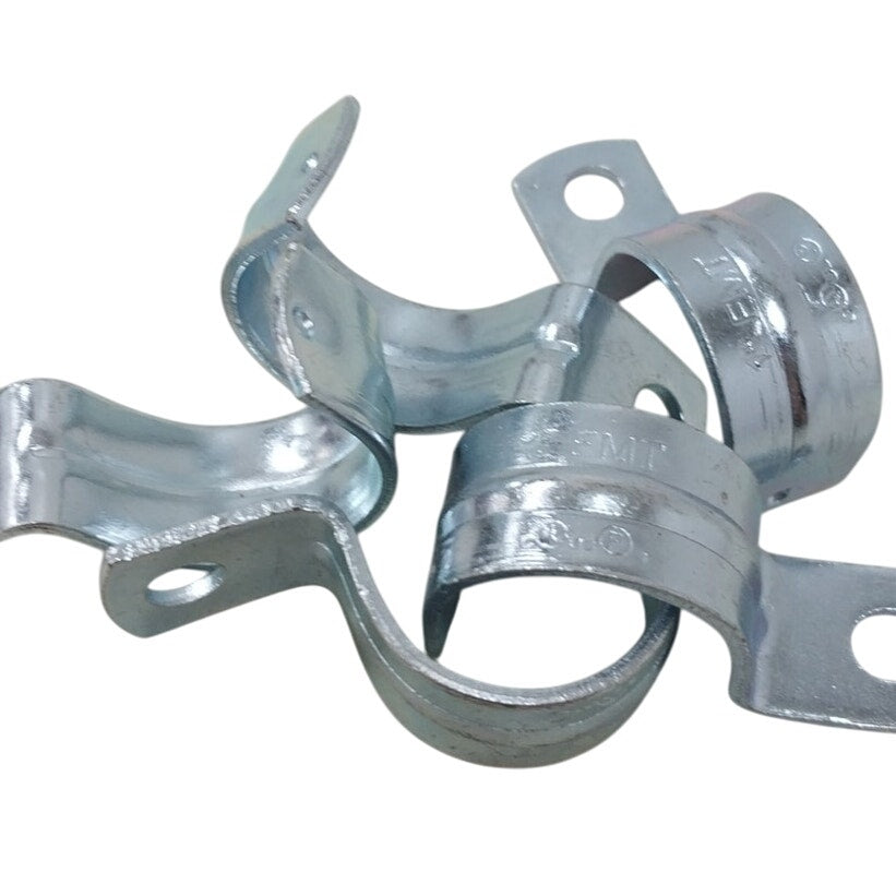 1" One-Hole EMT Pipe Straps Galvanized Steel — Lot of 25, New
