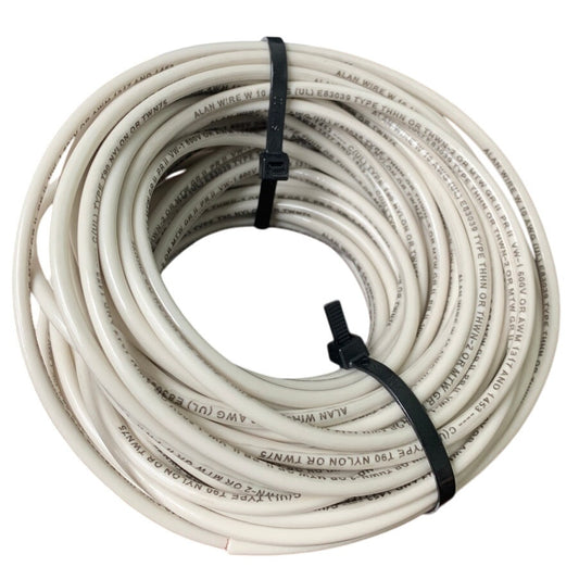 New 55’ White 10 AWG THHN THWN Stranded Copper Alan Wire - Open Box