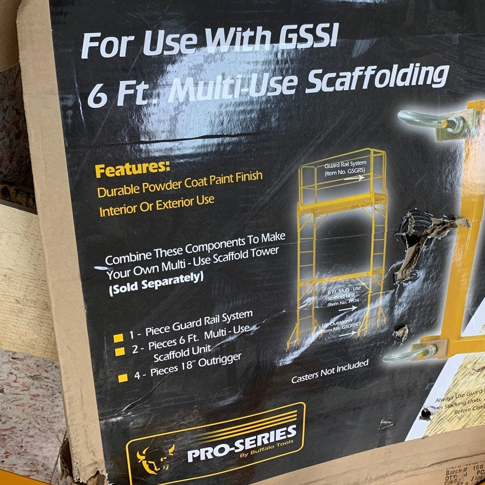 Buffalo Tools Pro Series 18" Steel Scaffolding Outriggers for GSSI 6 ft — Set of 4, New