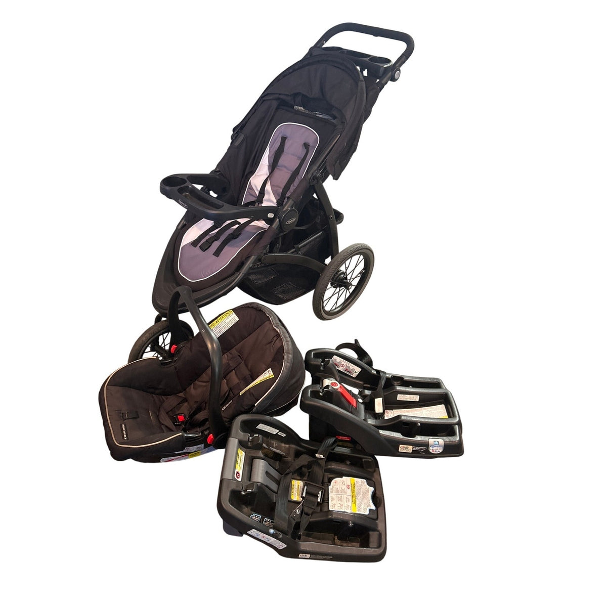 Graco Jogger Travel System / 4-Piece Baby Set – Stroller, Car Seat & Base (EUC)
