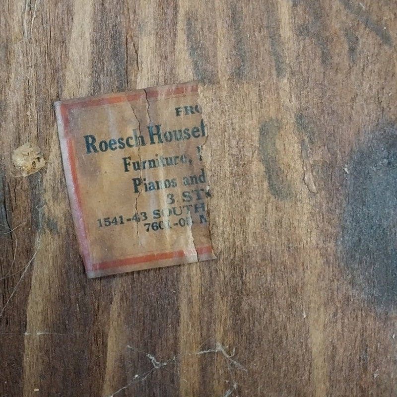 Vintage Roesch Queen Anne Style Floral Wood Dining Chair
