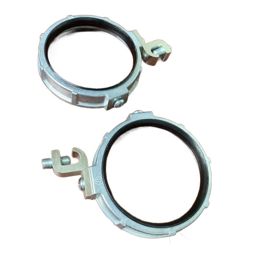 2 New Bridgeport 389-CD 3.5" Insulated Grounding Bushings 1/0 Zinc