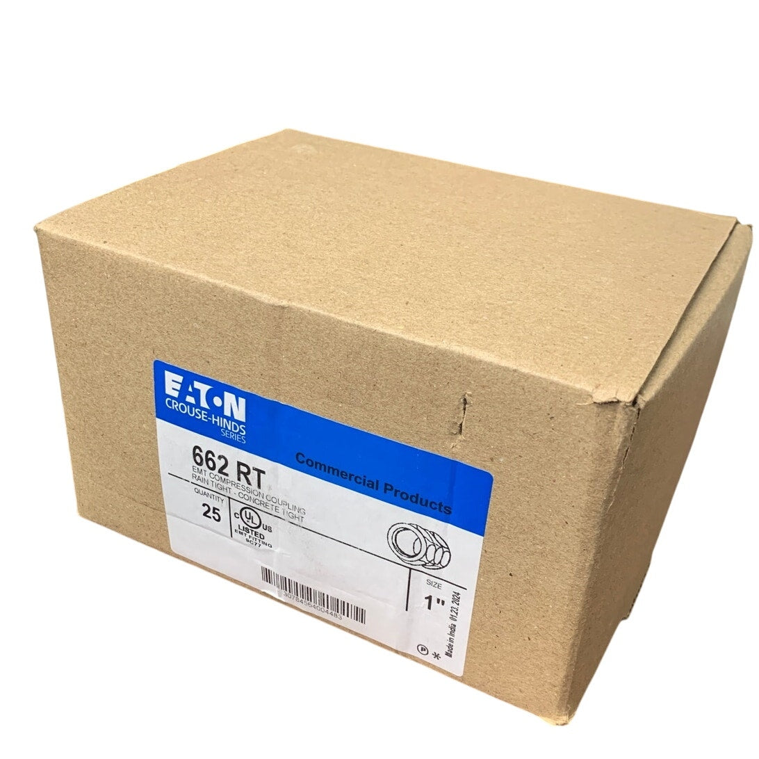 New In Box 25 Eaton 1" 662RT EMT Compression Couplings Concrete Rain Tight