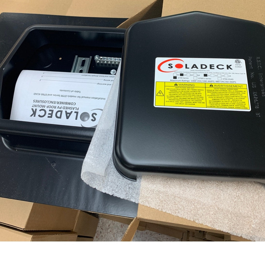 New Soladeck Flashed Solar PV Combiner Enclosure Model 799-D Black ...