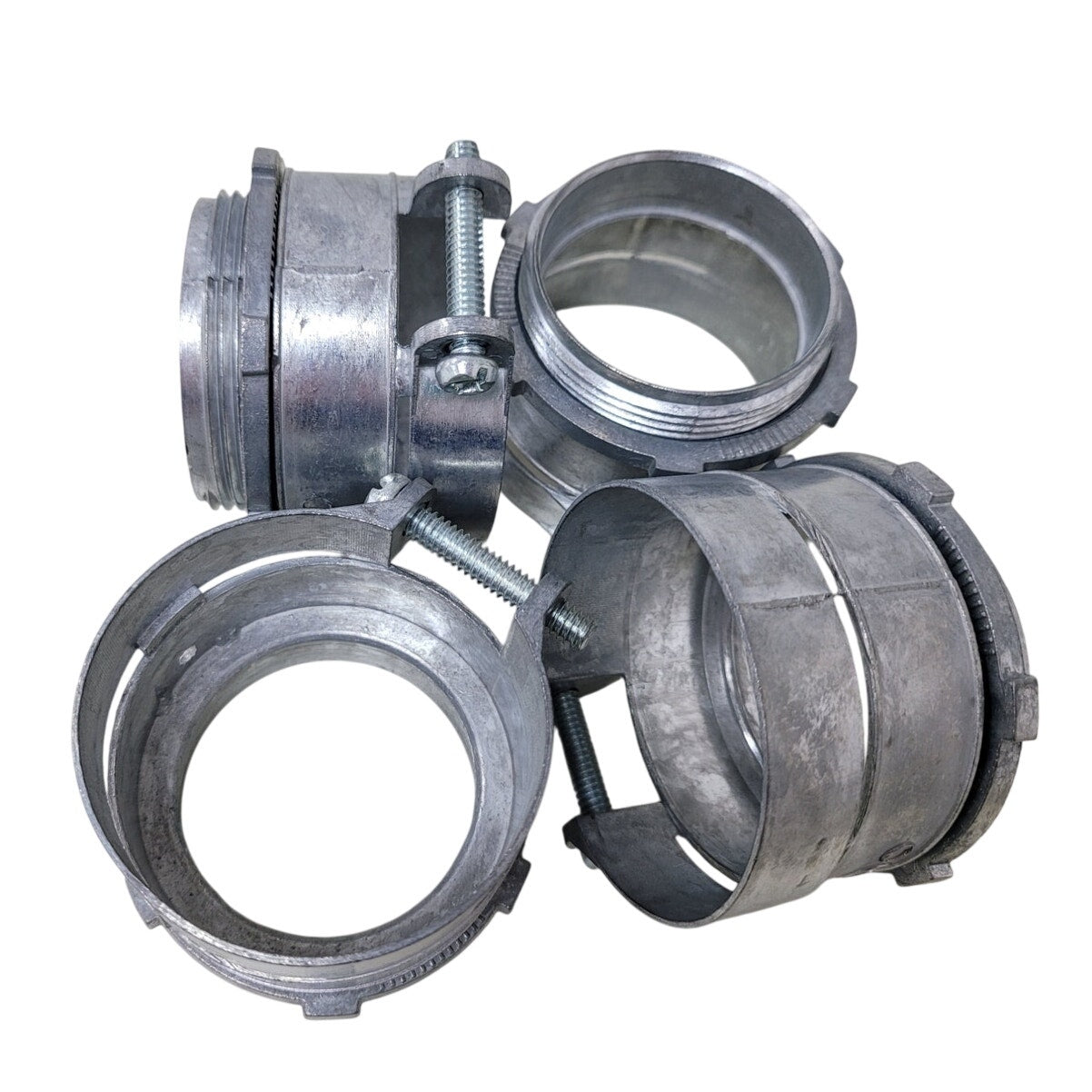 4 New 2" Throat Squeeze Metal Electrical Conduit Connector Screw Sets