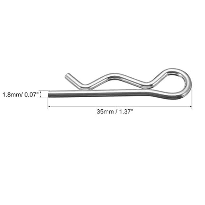 20 New Clip 1.8mm Wire Steel 35mm Length Trailer R Shaped Spring Cotter Pins