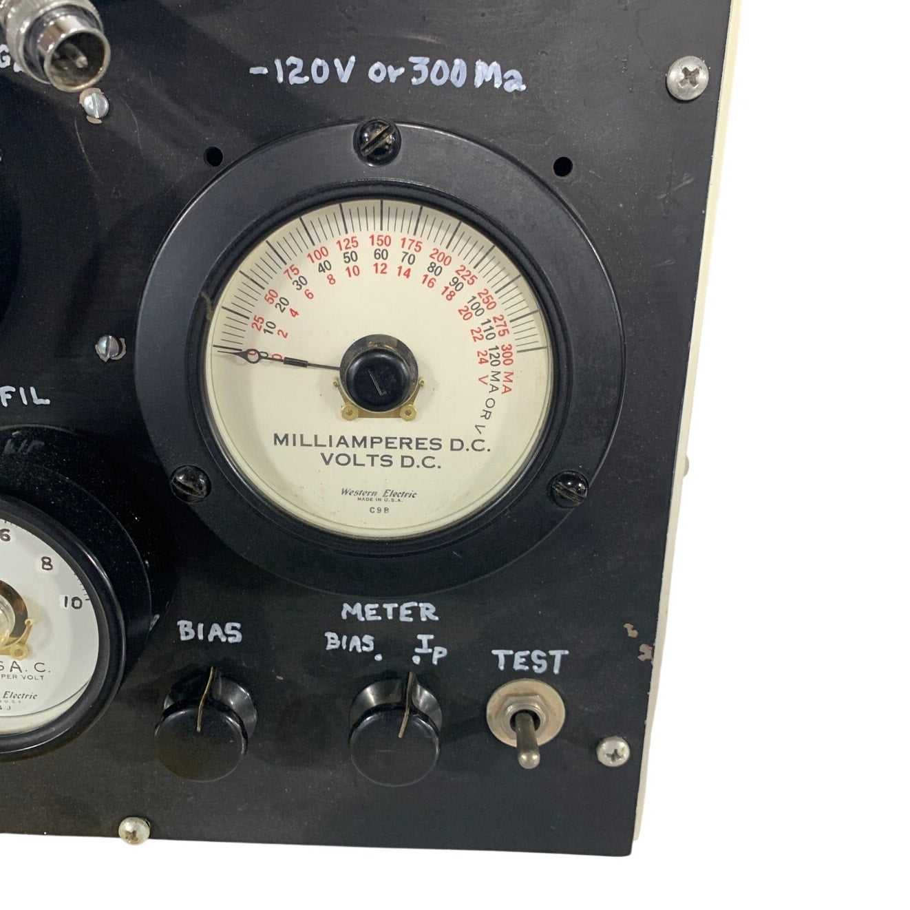 Western Electric Vintage Vacuum Tube Tester Bench Instrument 1940s-50s