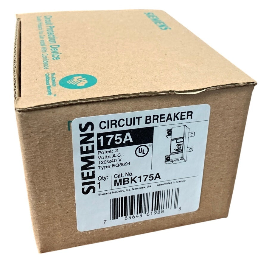 New Siemens 175A 2 Pole 120/240V Type EQ8694 Circuit Breaker in Original Box